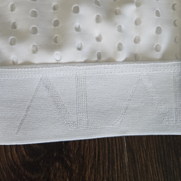 White | ALALA | Perforated Cross Back Sport Bra - Picture 4 of 7